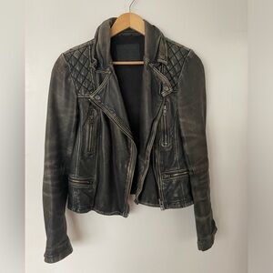 All Saints Quilted Leather Jacket